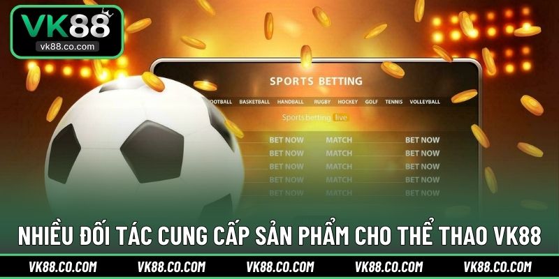 Nhiều đối tác cung cấp sản phẩm cho Thể Thao VK88